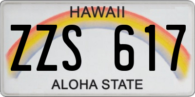 HI license plate ZZS617