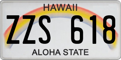 HI license plate ZZS618