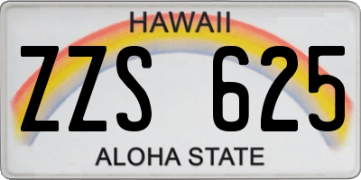 HI license plate ZZS625