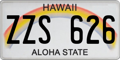 HI license plate ZZS626