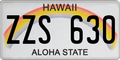 HI license plate ZZS630