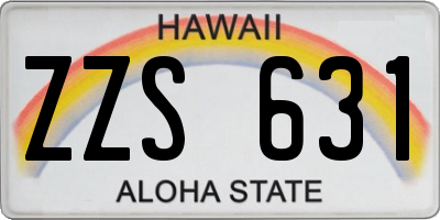 HI license plate ZZS631