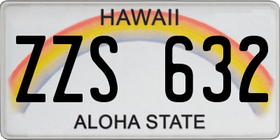 HI license plate ZZS632