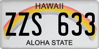 HI license plate ZZS633