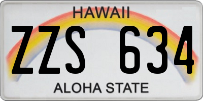 HI license plate ZZS634