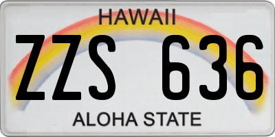 HI license plate ZZS636