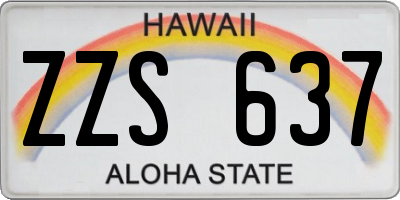 HI license plate ZZS637