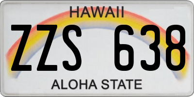 HI license plate ZZS638