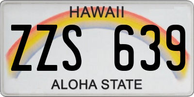 HI license plate ZZS639