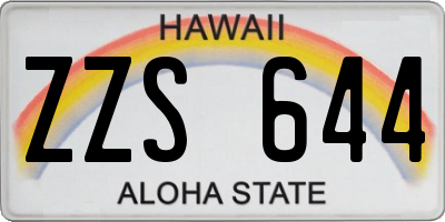 HI license plate ZZS644