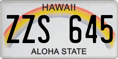 HI license plate ZZS645