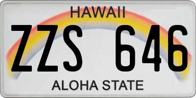 HI license plate ZZS646