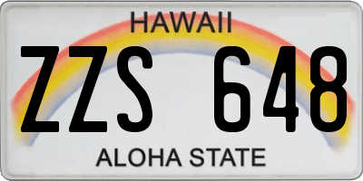 HI license plate ZZS648