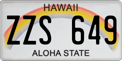 HI license plate ZZS649