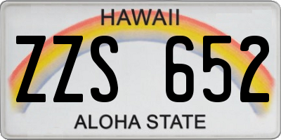 HI license plate ZZS652