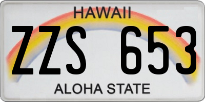 HI license plate ZZS653