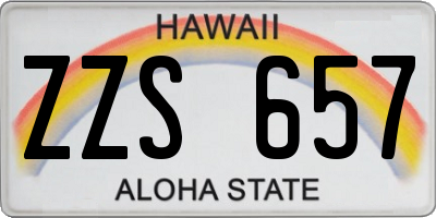 HI license plate ZZS657