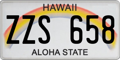 HI license plate ZZS658