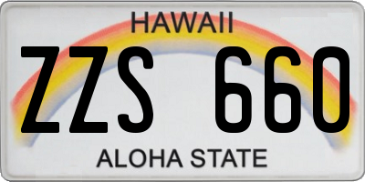 HI license plate ZZS660