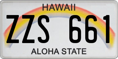 HI license plate ZZS661