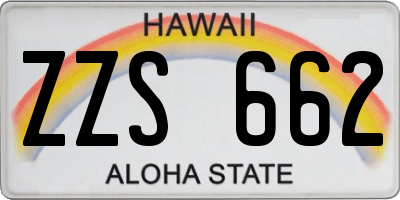 HI license plate ZZS662