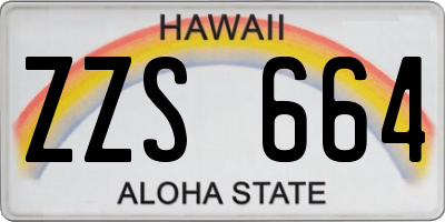 HI license plate ZZS664