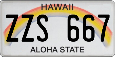 HI license plate ZZS667