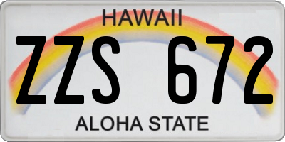 HI license plate ZZS672