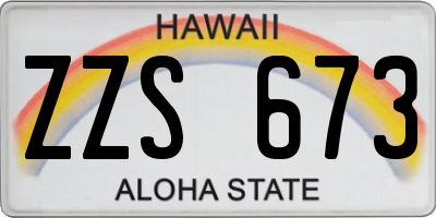 HI license plate ZZS673