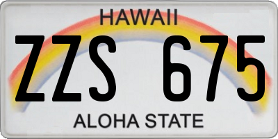 HI license plate ZZS675