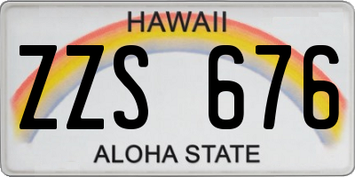 HI license plate ZZS676