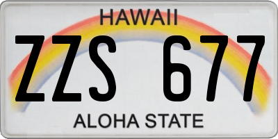 HI license plate ZZS677