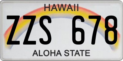 HI license plate ZZS678