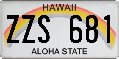 HI license plate ZZS681