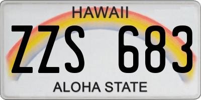 HI license plate ZZS683