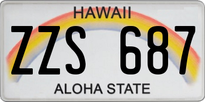 HI license plate ZZS687