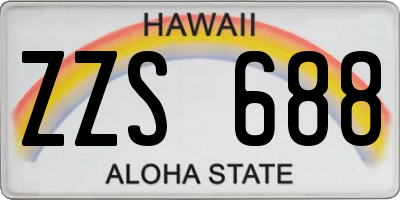 HI license plate ZZS688