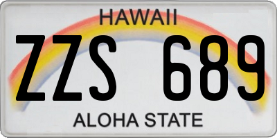 HI license plate ZZS689