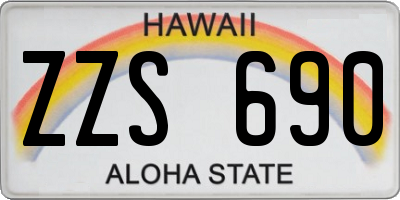 HI license plate ZZS690