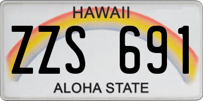 HI license plate ZZS691