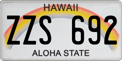 HI license plate ZZS692