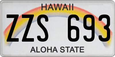 HI license plate ZZS693