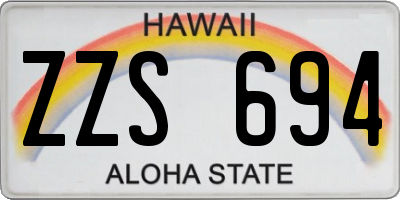 HI license plate ZZS694