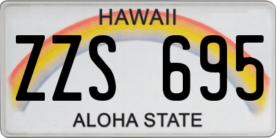 HI license plate ZZS695