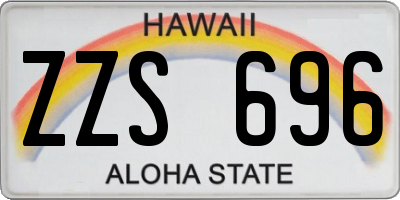 HI license plate ZZS696