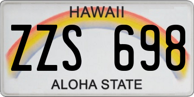 HI license plate ZZS698