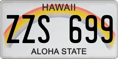 HI license plate ZZS699