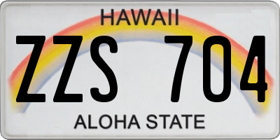 HI license plate ZZS704