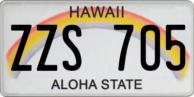 HI license plate ZZS705