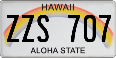 HI license plate ZZS707